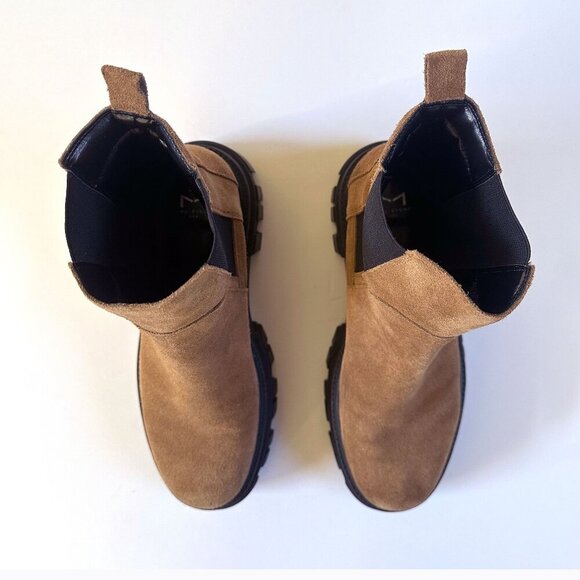 Marc Fisher Ankle Boot Brown 9 Chunky Lug Platform Suede Leather Y2K 90s Grunge - Picture 4 of 9